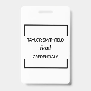 geometric modern badge VIP lanyard custom pass