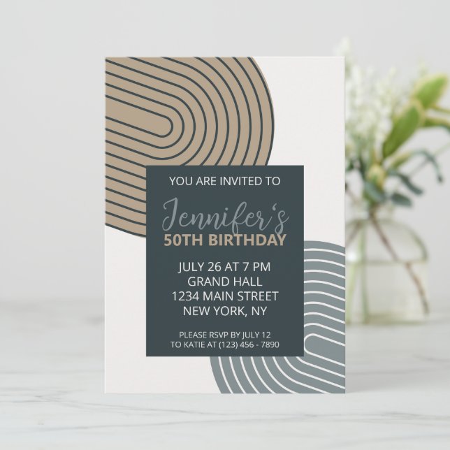 Geometric Modern Birthday Invitation (Standing Front)