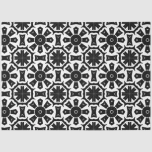 Geometric Modern Black and White Mosaic Pattern Tissue Paper