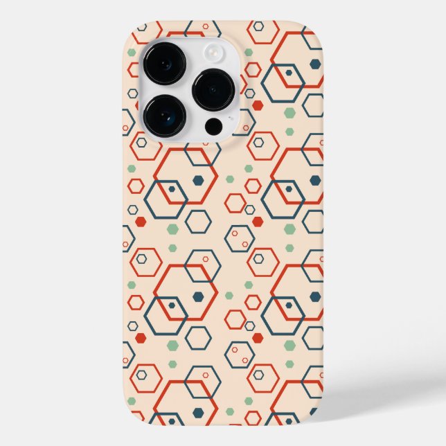 Geometric modern coloured hexagonal pattern Case-Mate iPhone case (Back)