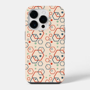 Geometric modern coloured hexagonal pattern iPhone 14 pro case