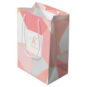 Geometric modern colourful shapes background medium gift bag
