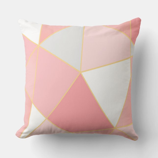 Geometric modern colourful shapes background throw pillow (Front)