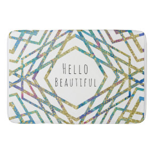 Geometric Modern Glam Colour Chic Elegant Trendy Bath Mat