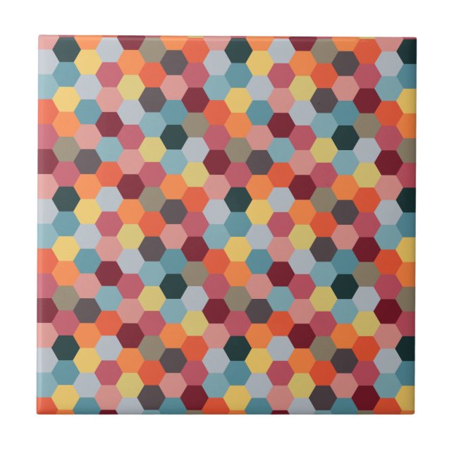 Geometric Modern Hexagon Pattern Ceramic Tile (Front)