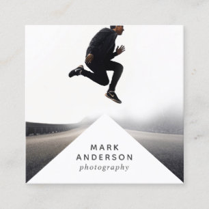 Geometric   Modern Minimal Triangle Photography Square Business Card