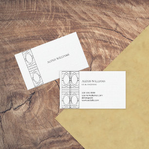 Geometric Modern Minimalist Elegant Script  Business Card