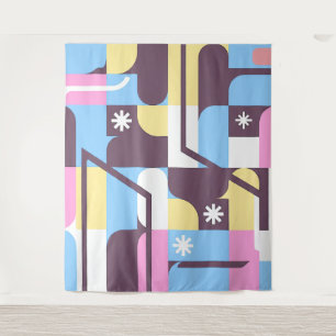Geometric Modern Pattern Tapestry 1