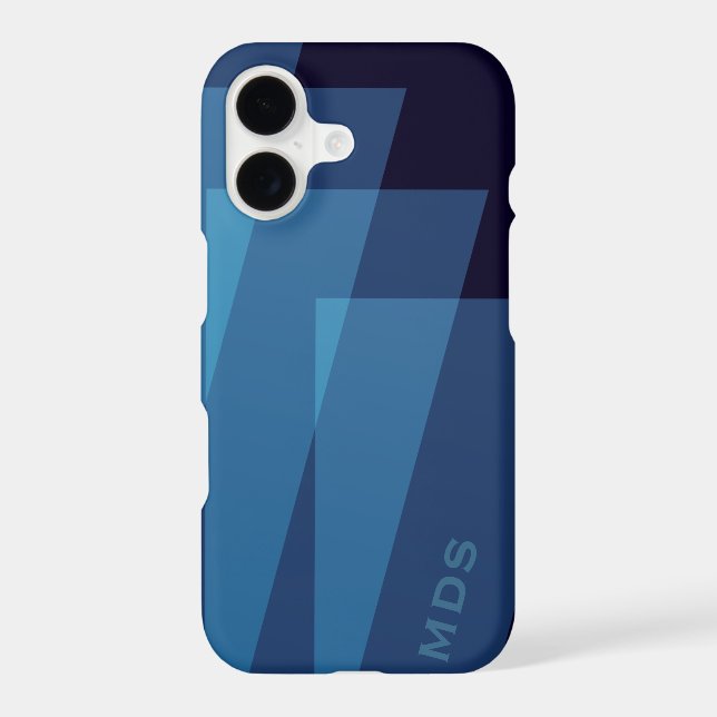 Geometric Modern Personalized Blue  (Back)