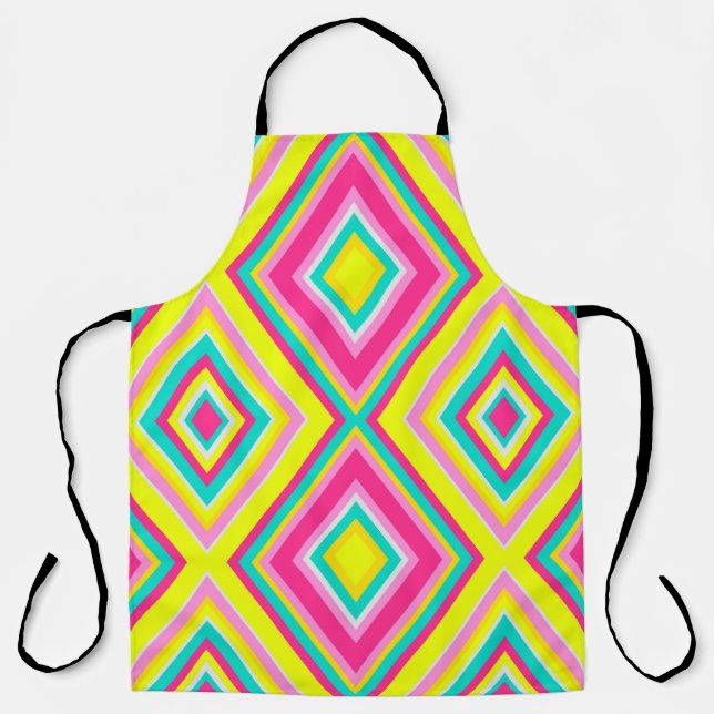 Geometric Modern Shapes Triangles Pattern Apron (Front)