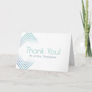 Geometric Modern Watercolor Thank You Card
