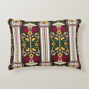 Geometric Moghul Paisley pattern on white backgrou Accent Pillow