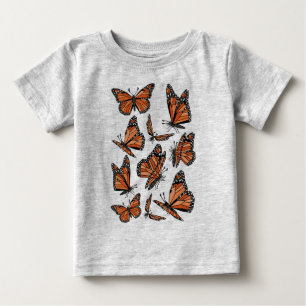 Geometric Monarch Butterflies Baby T-Shirt
