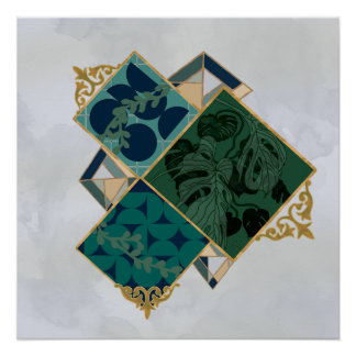 Geometric Monstera  Poster