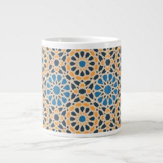 Geometric Moroccan Tile & Orange Pattern Large Coffee Mug