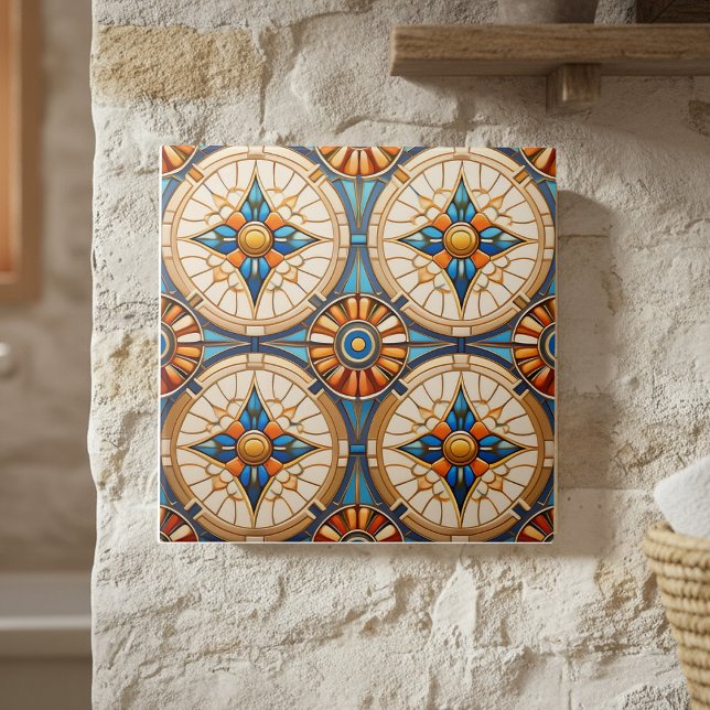 Geometric Moroccan Tile Pattern#2 Teal Gold ID1077 (Creator Uploaded)