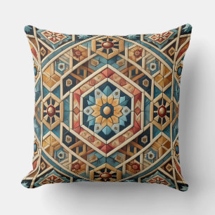 Geometric Mosaic Art Throw Pillow