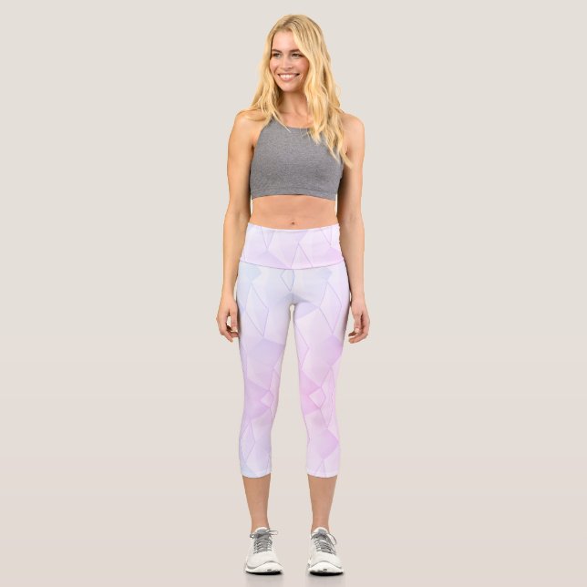 Geometric Mosaic Design Capri Leggings (Front)