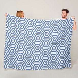 Geometric mosaic fleece blanket