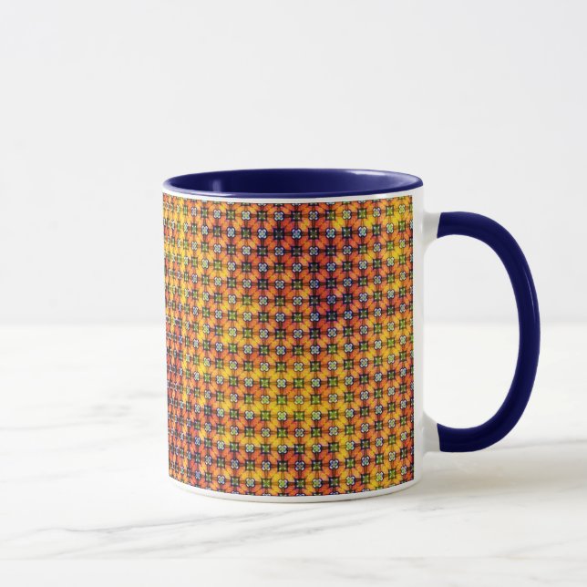 Geometric Mosaic Grid Abstract Pattern Design 1301 Mug (Right)