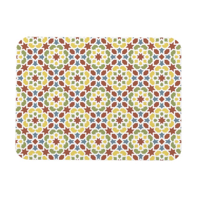 Geometric mosaic of Moroccan arabesques. Magnet (Horizontal)