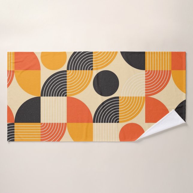 Geometric Mosaic Pattern Bath Towel Set (Bath Towel)