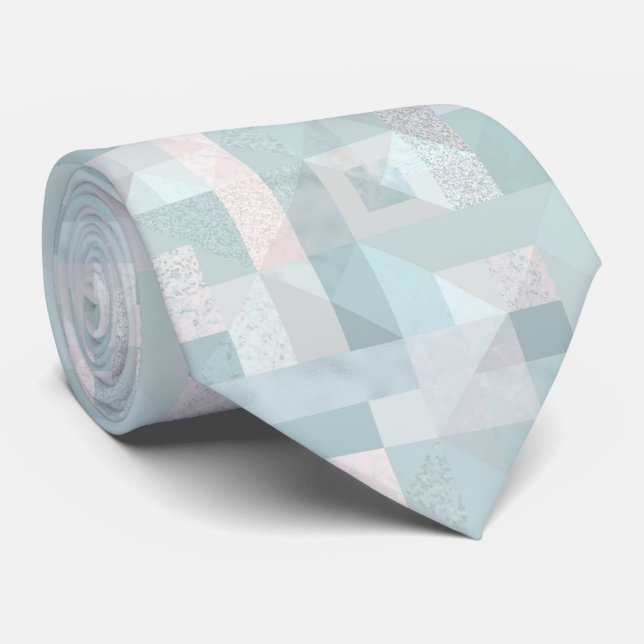 Geometric Mosaic Pattern Design Tie (Rolled)