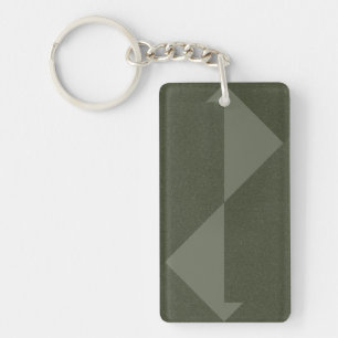 Geometric Moss Green Acrylic Keychain – Customize