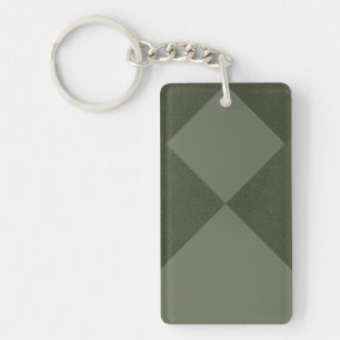Geometric Moss Green Acrylic Keychain – Customize