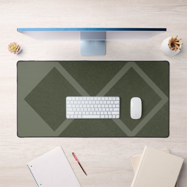 Geometric Moss Green Desk Mat – Customizable (Office 1)