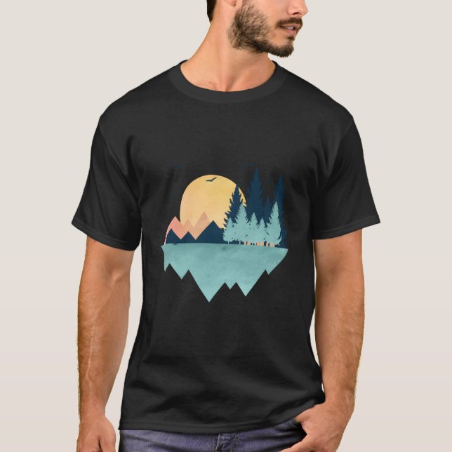Geometric Mountain Abstract Geometry Outdoor T-Shirt (Front)