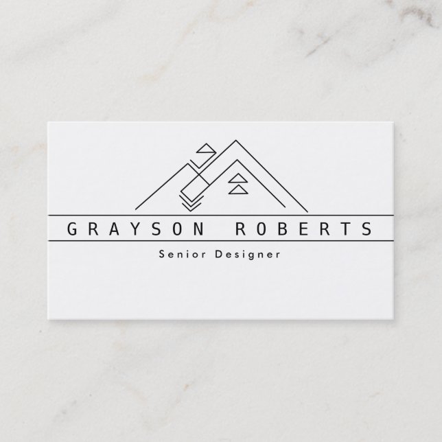 Geometric Mountain Logo | Custom Business Business Card (Front)