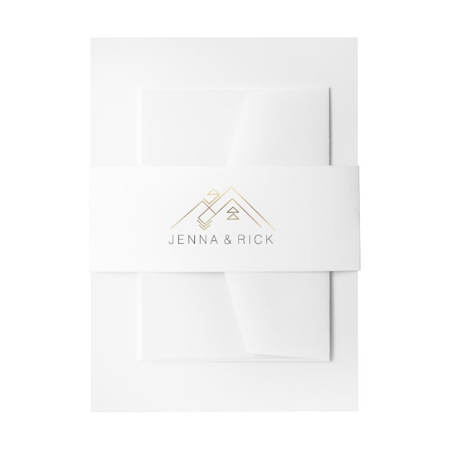 Geometric Mountain | Modern | Custom Names Invitation Belly Band (Front Example)