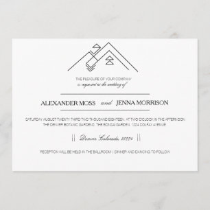 Geometric Mountain   Modern Customizable Invitation