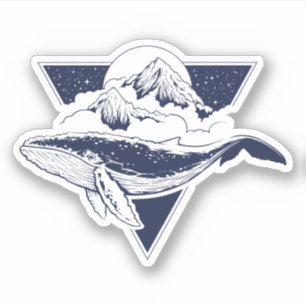 Geometric Mountain Scene   Blue Whale