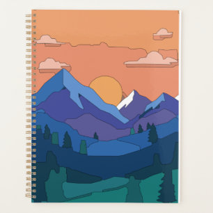 Geometric Mountain Sunset  Planner