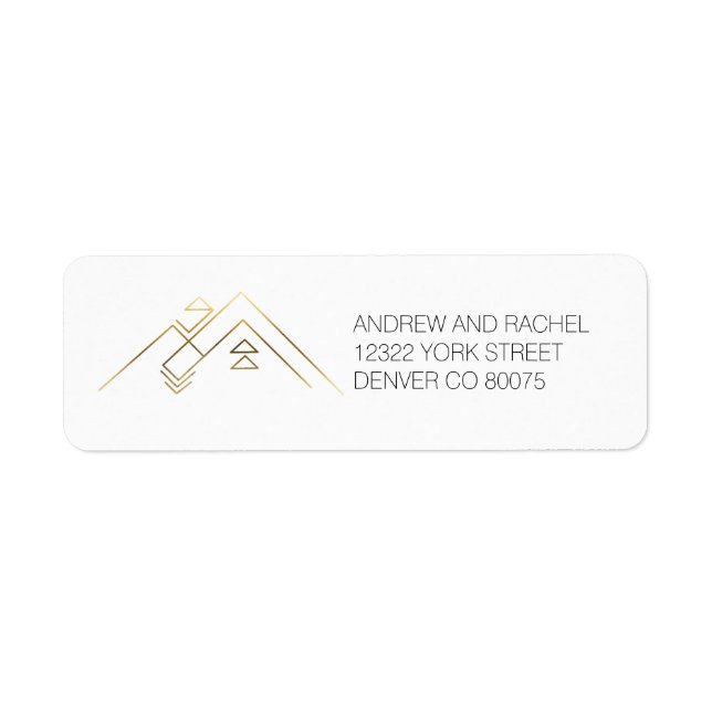 Geometric Mountains| Gold | Custom Address (Front)