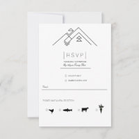 Geometric Mountains | Modern Black & White RSVP