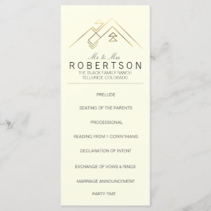 Geometric Mountains   Wedding Rackcard Program