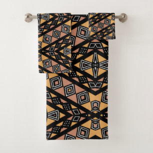 Geometric Mudcloth Bogolan Towel Set