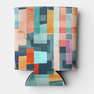 Geometric multicolor stripes, trendy pattern. can cooler