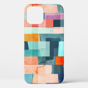 Geometric multicolor stripes, trendy pattern. iPhone 12 case