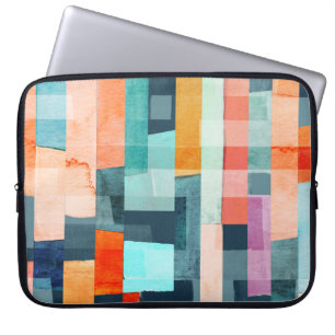Geometric multicolor stripes, trendy pattern. laptop sleeve