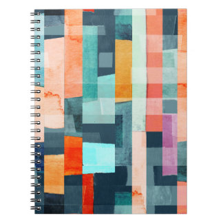 Geometric multicolor stripes, trendy pattern. notebook