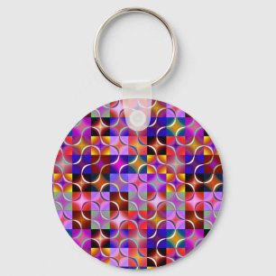 Geometric Multicolored Squares Keychain