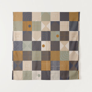 Geometric mural background. Modern style vintage i Tapestry