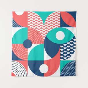 Geometric Mural Background Modern Vintage Tapestry