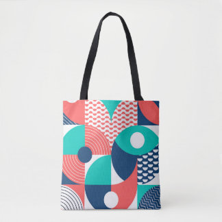 Geometric Mural Background Modern Vintage Tote Bag