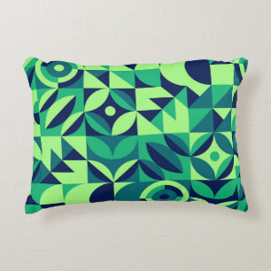 Geometric mural: modern vintage design. accent pillow