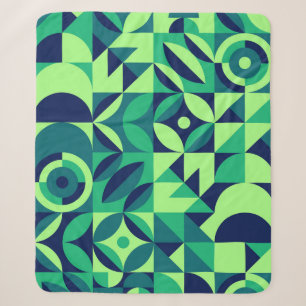 Geometric mural: modern vintage design. sherpa blanket
